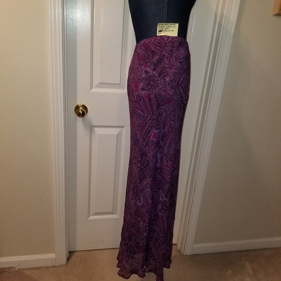✅#902 NWT Karen Kane Lifestyle Purple Paisley Skirt - Picture 10 of 16